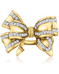 Ross-Simons - Diamond Double-Bow Ring - Lyst