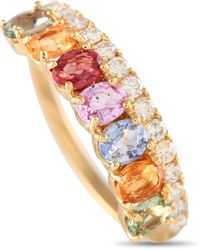 Non-Branded - Lb Exclusive 18k Yellow 0.27ct Diamond And Multicolored Sapphire Ring Mf30-103123 - Lyst