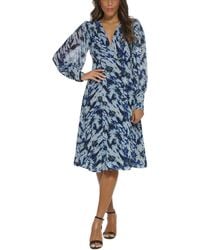 Donna Karan - Surplice Polyester Wrap Dress - Lyst