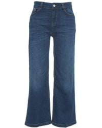 Liu Jo - Cropped Wide Leg Jeans - Lyst
