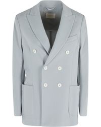Circolo 1901 - Masculine Jacket Ox Honeycomb Double-Breasted Cotton Blazer - Lyst