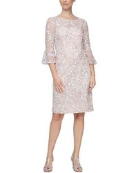 Alex Evenings - Sequined Short Sleeve Cocktail And Party Dress - Lyst