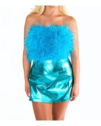 BuddyLove - Fancy Strapless Feather Crop Top - Lyst