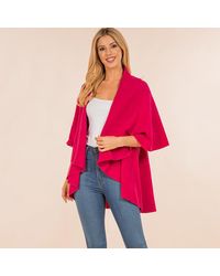 TRUEDAMES - Open Front Solid Wrap Poncho - Lyst
