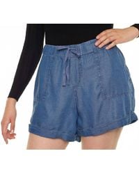 Dex - Chambray Drawstring Shorts - Lyst