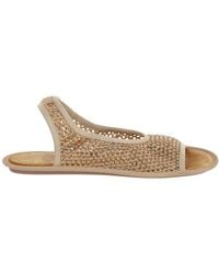 Ferragamo - Anio Crystal Embellished Slingback Sandals - Lyst