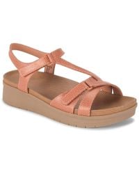 BareTraps - Gidget Faux Leather Round Toe Flatform Sandals - Lyst