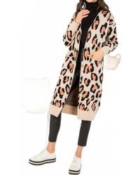 Thml - Cheetah Knit Long Cardigan - Lyst