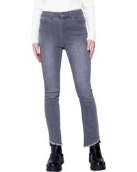 Charlie b - Bootcut Jeans With Asymmetrical Fringed Hem - Lyst
