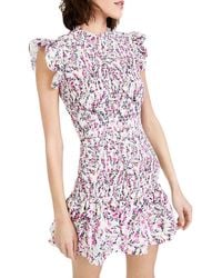French Connection - Flores Verona Smocked Floral Mini Dress - Lyst