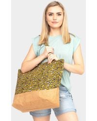 Fashnzfab - Leopard Print Jute Tote Bag - Lyst