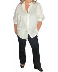 Before You Collection - Oversized 3/4 Sleeve Button Up Top - Lyst