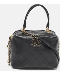 Chanel - Quilted Leather Cc Vanity Case Bag - Lyst