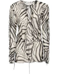 IRO - Trecy Sheer Zebra Blouse - Lyst
