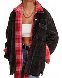 Le Miel - Oversized Washed Fabric Corduroy Button Down Jacket - Lyst