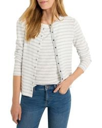 NIC+ZOE - Striped Snap Front Cardigan - Lyst