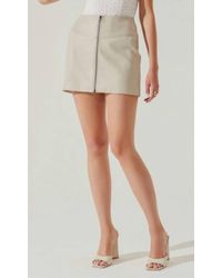Astr - Tracy Faux Leather Zip Skirt - Lyst