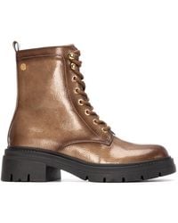 Xti - Patent Leather Combat Booties By - Lyst