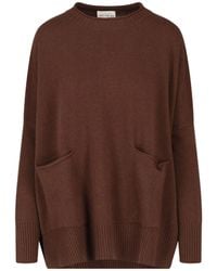 Ma'ry'ya - Oversized Crewneck Sweater With Patch Pockets - Lyst