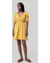 REISTOR - Organic Cotton Gathered Sleeve Mini Dress - Lyst