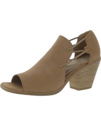 Eileen Fisher - Alfie Nubuck Open Toe Block Heels - Lyst