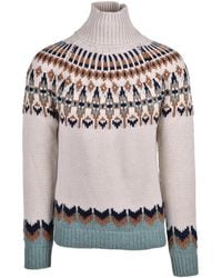 Dondup - Wool-Blend Yoke Turtleneck Sweater - Lyst