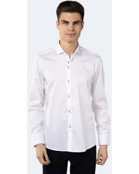 Luchiano Visconti - On Self Stripe Jacquard Shirt - Lyst