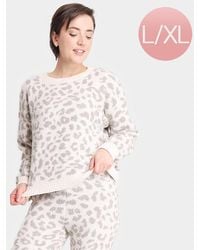 TRUEDAMES - Leopard Patterned Soft Loungewear Sweater Top - Lyst