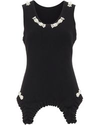 Simone Rocha - Pearl Crystal Embellished Sweater Vest - Lyst