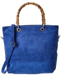 Isabella Rossetti - Thea27 Bamboo Handle Suede Tote - Lyst