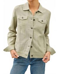 Be Cool - Lightweight Linen Blend Buttoned Jacket - Lyst