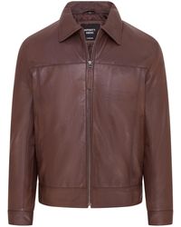 Infinity Leather - Retro Classic Leather Harrington Biker Jacket - Lyst