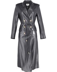 Nanushka - Double Breasted Belted Coat - Lyst