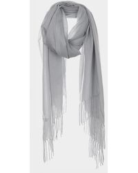 TRUEDAMES - Solid Fringe Oblong Scarf - Lyst