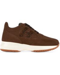 Hogan - Suede Leopard Print Low-Top Sneakers - Lyst