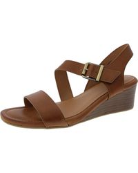 White Mountain - Brux Cushioned Footbed Faux Leather Wedge Sandals - Lyst