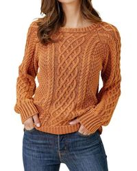 Mystree - Stella Washed Cable Sweater Top - Lyst