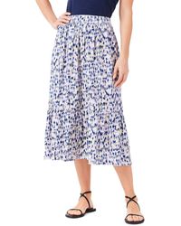 NIC+ZOE - Abstract Ikat Tiered Midi Skirt - Lyst