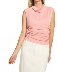 Fdj - Ruched Cap Sleeve Top - Lyst