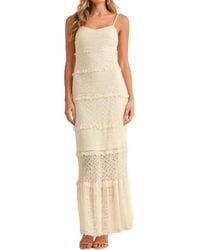 Klesis - Tiered Ruffled Lace Maxi Dress With Partial Lining - Lyst