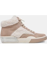 Dolce Vita - Zilvia Plush Sneakers Taupe Suede - Lyst