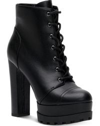 Jessica Simpson - Imala Faux Leather Ankle Combat & Lace-up Boots - Lyst