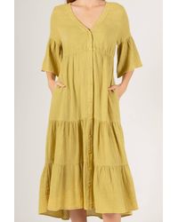 Before You Collection - Mineral Wash Button Up Midi Dress - Lyst