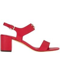 Ferragamo - Gancini-Plaque Block-Heel Sandals - Lyst