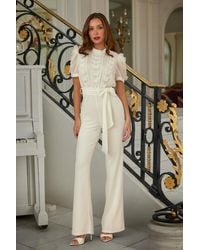 TRUEDAMES - Multi Butterfly Sheer Pattern Jumpsuit - Lyst