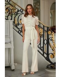 TRUEDAMES - Multi Butterfly Sheer Pattern Jumpsuit - Lyst