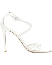 Gianvito Rossi - Scalloped Lace Trim Strappy High Heel Sandals - Lyst