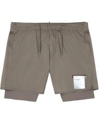 Satisfy - Layered Teck Silk Athletic Shorts With Elastic Waistband - Lyst