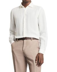 Fay - Long-Sleeve Button-Down Textured Shirt - Lyst