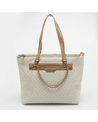 Michael Kors - Signature Coated Canvas And Leather Large Slater Tote - Lyst